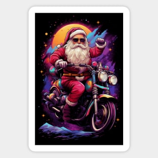 Santa through Space on Bike Magnet